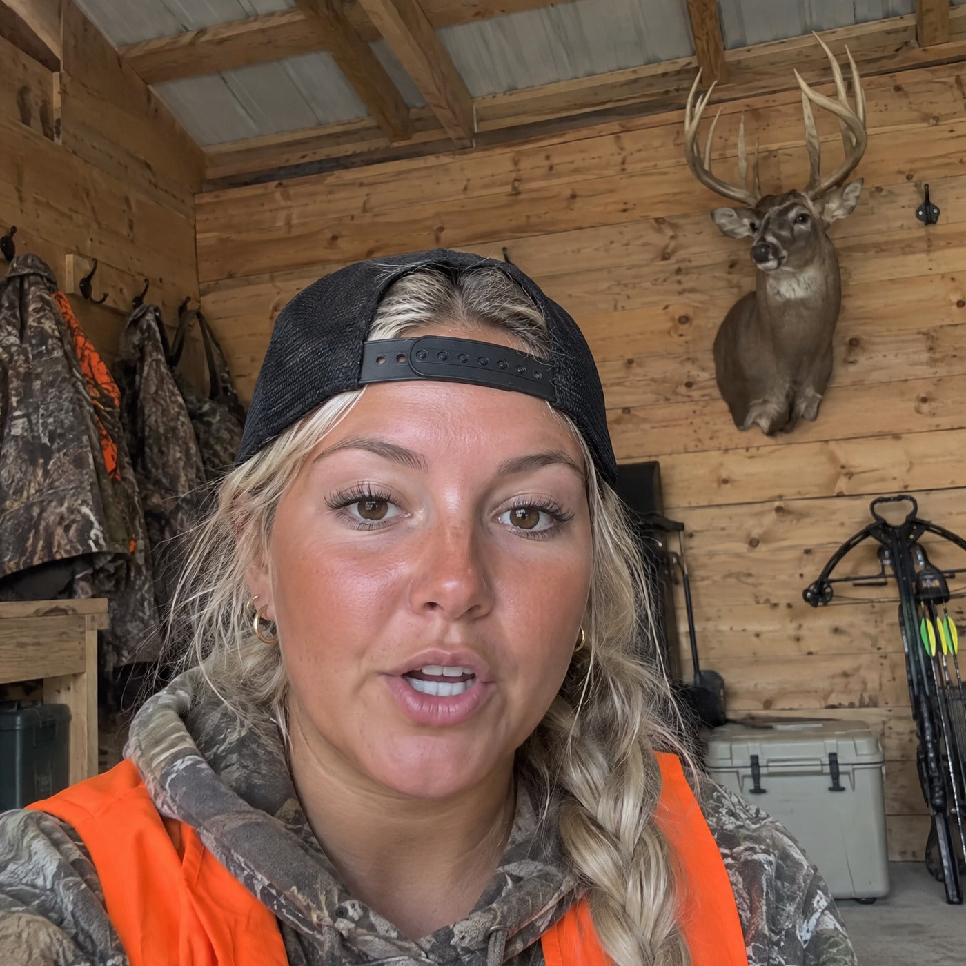 Sadie in her hunting shed